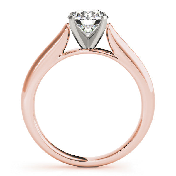 Cherished Solitaire Round Diamond Engagement Ring in 10K/14K gold and platinum with certified lab-grown or natural diamonds