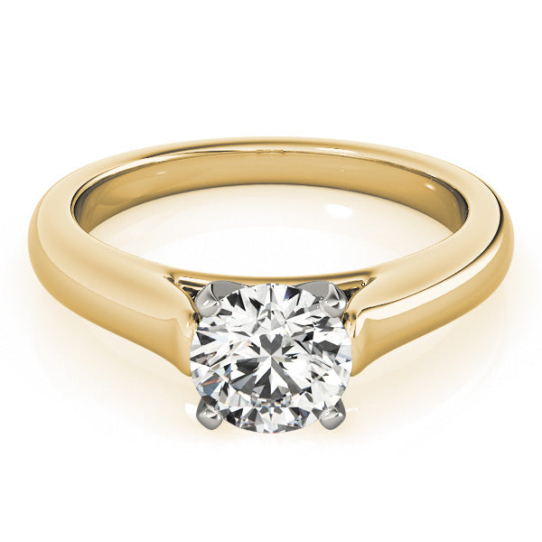 Cherished Solitaire Round Diamond Engagement Ring in 10K/14K gold and platinum with certified lab-grown or natural diamonds