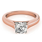 Cherished Solitaire Round Diamond Engagement Ring in 10K/14K gold and platinum with certified lab-grown or natural diamonds