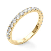 Straight Split Prong Half Eternity Ring in Gold & Platinum