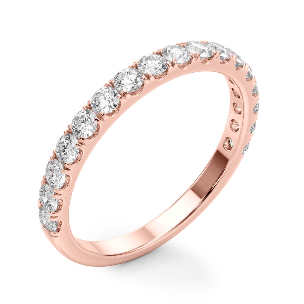Straight Split Prong Half Eternity Ring in Gold & Platinum