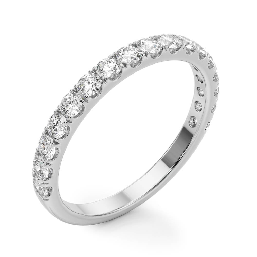 Straight Split Prong Half Eternity Ring in Gold & Platinum