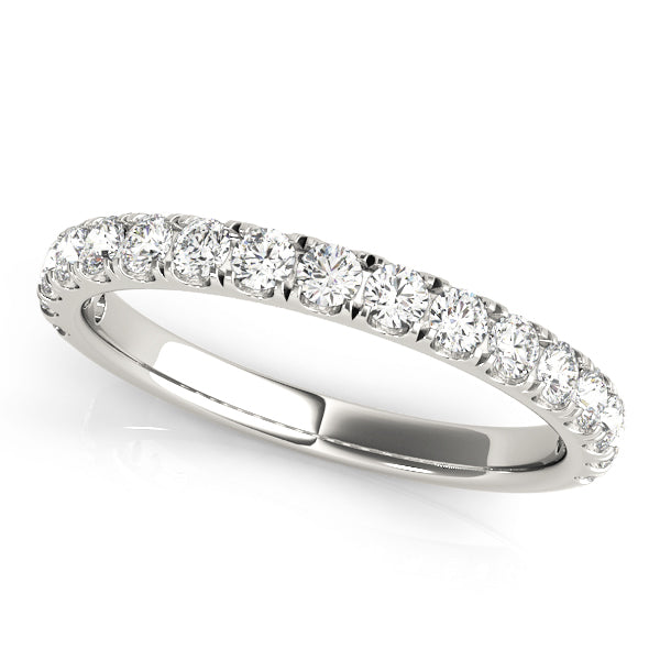 Straight Split Prong Half Eternity Ring in Gold & Platinum