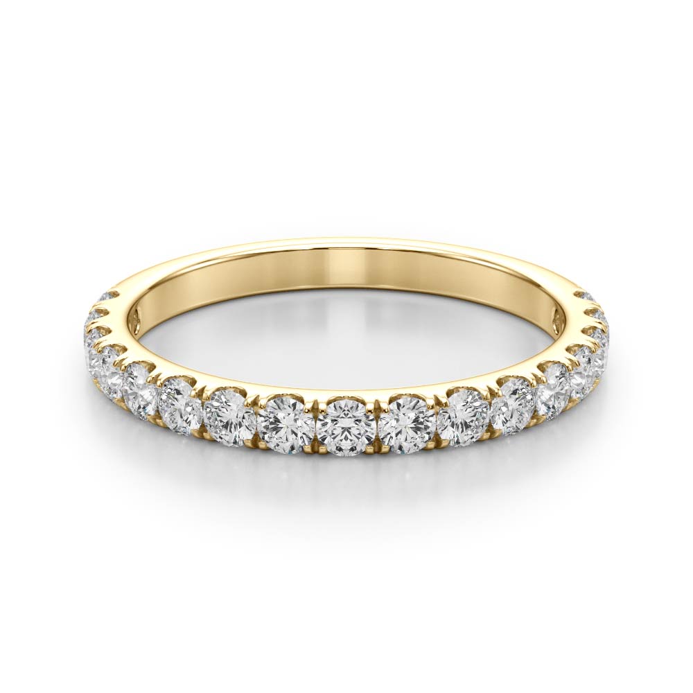 Straight Split Prong Half Eternity Ring in Gold & Platinum