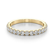 Straight Split Prong Half Eternity Ring in Gold & Platinum