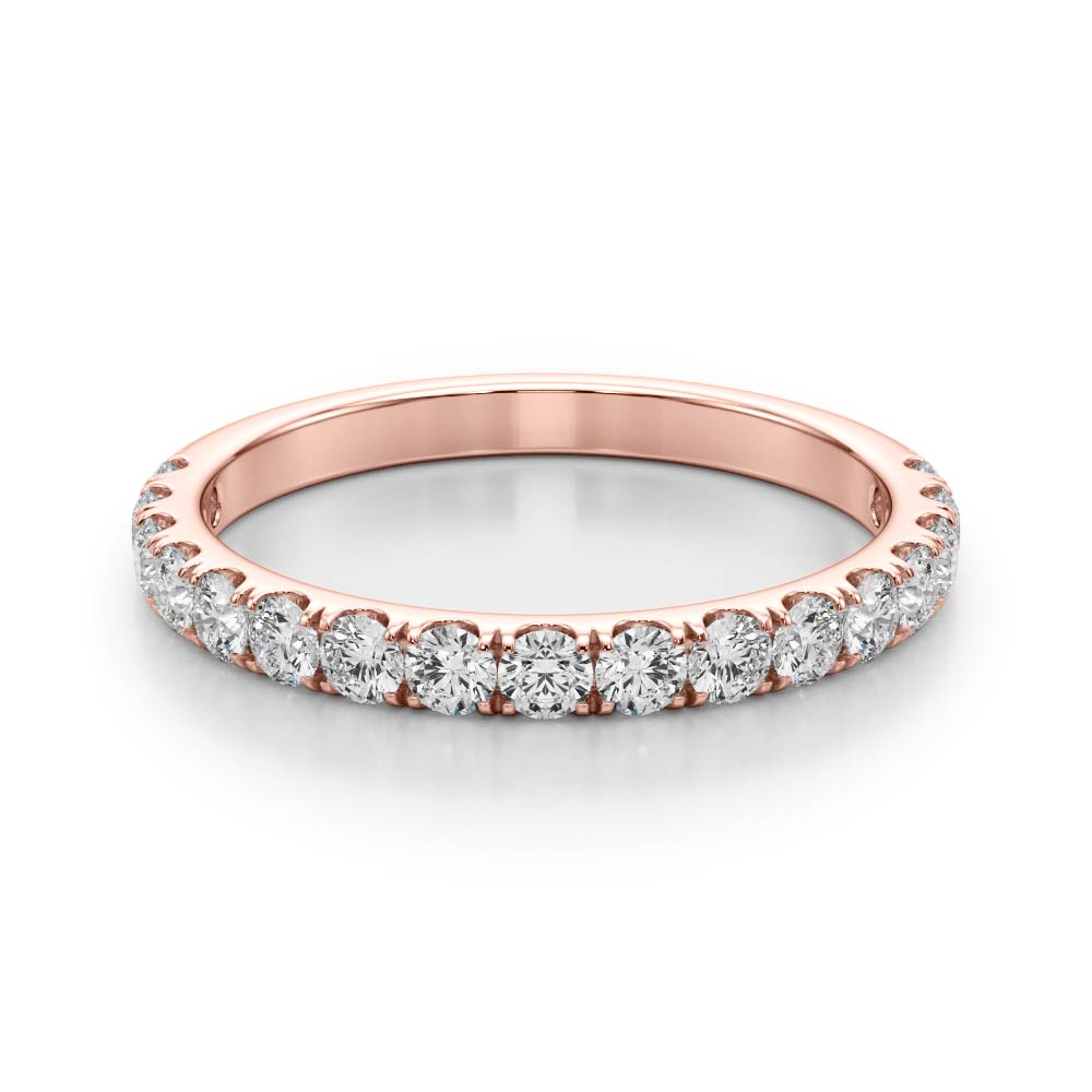 Straight Split Prong Half Eternity Ring in Gold & Platinum