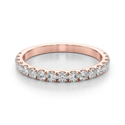 Straight Split Prong Half Eternity Ring in Gold & Platinum