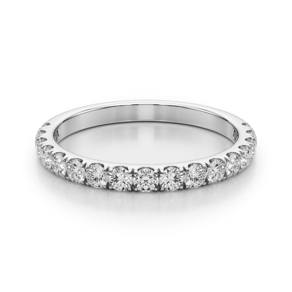 Straight Split Prong Half Eternity Ring in Gold & Platinum