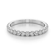 Straight Split Prong Half Eternity Ring in Gold & Platinum