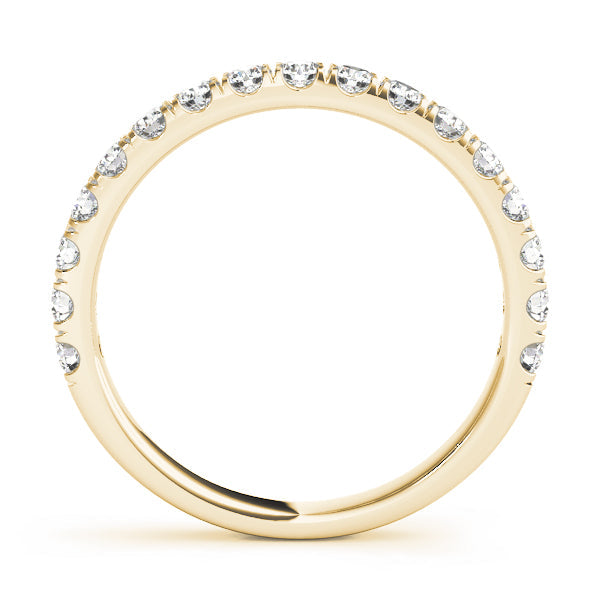 Straight Split Prong Half Eternity Ring in Gold & Platinum
