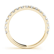 Straight Split Prong Half Eternity Ring in Gold & Platinum