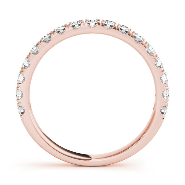 Straight Split Prong Half Eternity Ring in Gold & Platinum