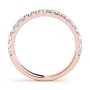 Straight Split Prong Half Eternity Ring in Gold & Platinum