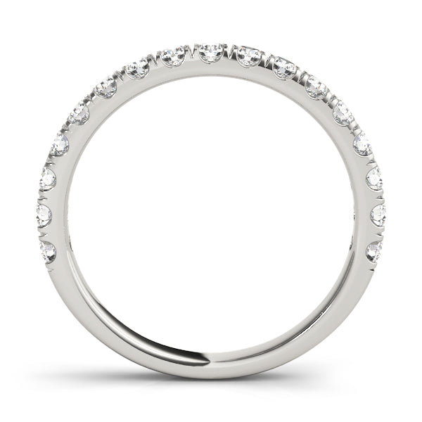 Straight Split Prong Half Eternity Ring in Gold & Platinum