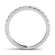 Straight Split Prong Half Eternity Ring in Gold & Platinum