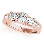 Classic Three‑Stone Diamond Engagement Ring in 10K/14K gold and platinum with certified lab-grown or natural diamonds