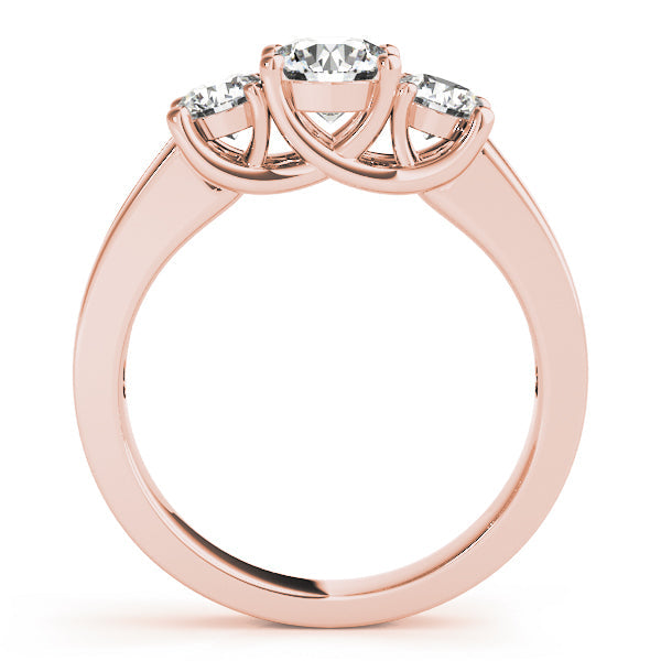 Classic Three‑Stone Diamond Engagement Ring in 10K/14K gold and platinum with certified lab-grown or natural diamonds