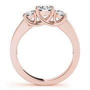 Classic Three‑Stone Diamond Engagement Ring in 10K/14K gold and platinum with certified lab-grown or natural diamonds