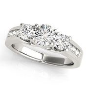 Classic Three‑Stone Diamond Engagement Ring in 10K/14K gold and platinum with certified lab-grown or natural diamonds