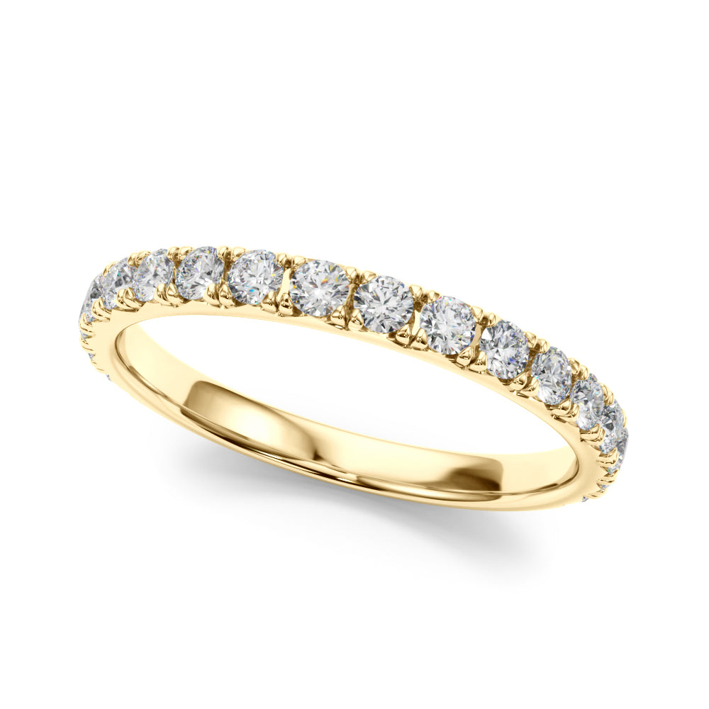 French-Cut Round Diamond Half Eternity Ring in 10K/14K gold and platinum with certified lab-grown or natural diamonds