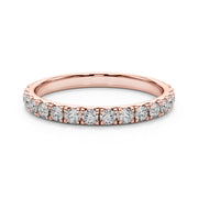 French-Cut Round Diamond Half Eternity Ring in Gold & Platinum