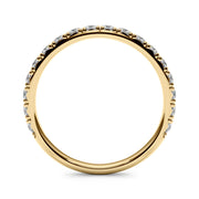 French-Cut Round Diamond Half Eternity Ring in Gold & Platinum