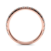 French-Cut Round Diamond Half Eternity Ring in Gold & Platinum