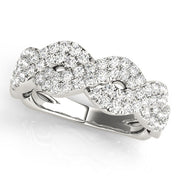 Multirow Twisted Half Eternity Ring in Gold & Platinum
