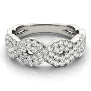 Multirow Twisted Half Eternity Ring in Gold & Platinum