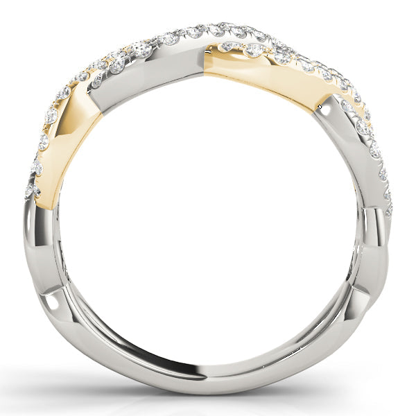 Multirow Twisted Half Eternity Ring in Gold & Platinum