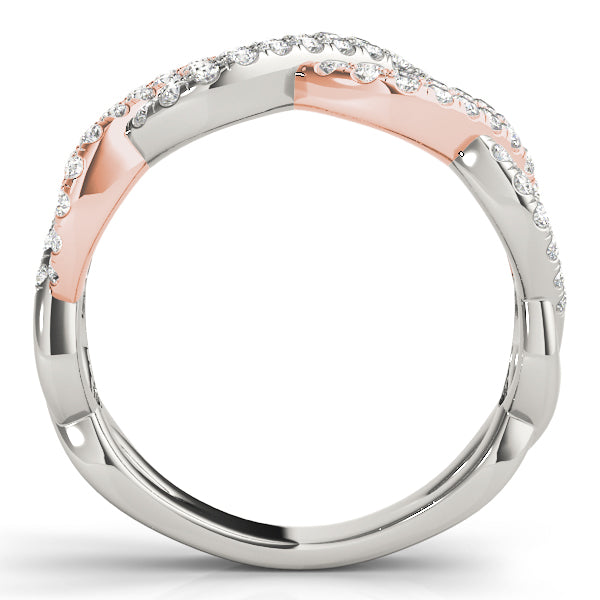 Multirow Twisted Half Eternity Ring in Gold & Platinum