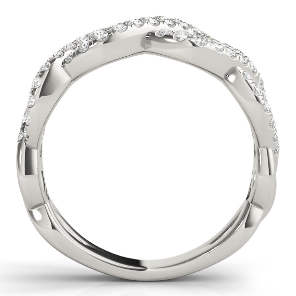 Multirow Twisted Half Eternity Ring in Gold & Platinum