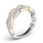 Multirow Twisted Half Eternity Ring in Gold & Platinum