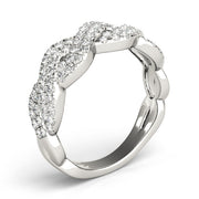 Multirow Twisted Half Eternity Ring in Gold & Platinum