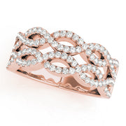 Two Row Infinity Half Eternity Ring in Gold & Platinum
