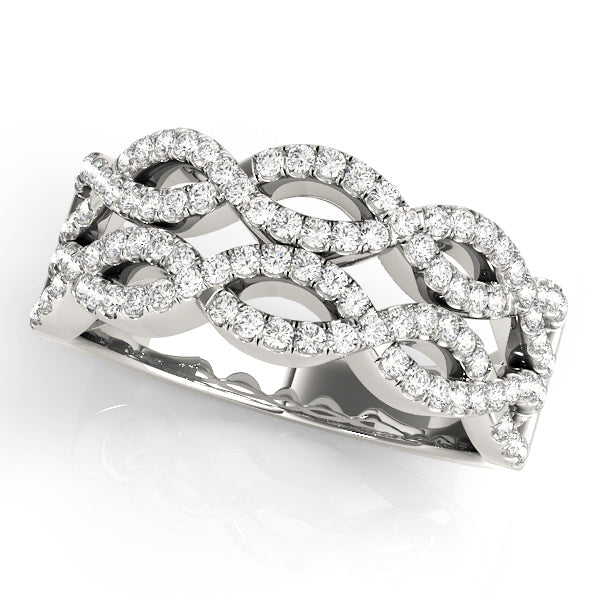 Two Row Infinity Half Eternity Ring in Gold & Platinum
