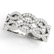Two Row Infinity Half Eternity Ring in Gold & Platinum