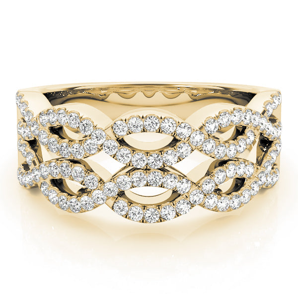Two Row Infinity Half Eternity Ring in Gold & Platinum