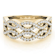 Two Row Infinity Half Eternity Ring in Gold & Platinum