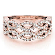 Two Row Infinity Half Eternity Ring in Gold & Platinum