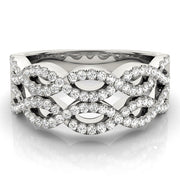 Two Row Infinity Half Eternity Ring in Gold & Platinum