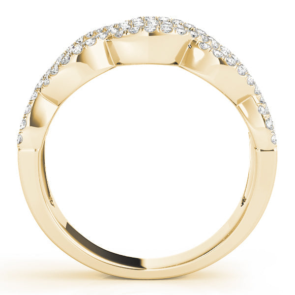 Two Row Infinity Half Eternity Ring in Gold & Platinum
