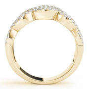 Two Row Infinity Half Eternity Ring in Gold & Platinum