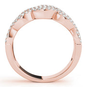 Two Row Infinity Half Eternity Ring in Gold & Platinum