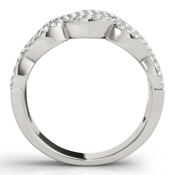 Two Row Infinity Half Eternity Ring in Gold & Platinum