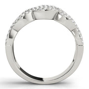 Two Row Infinity Half Eternity Ring in Gold & Platinum