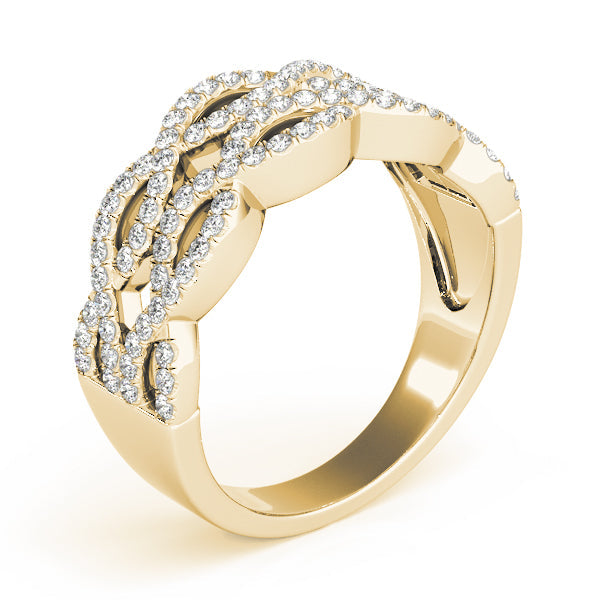 Two Row Infinity Half Eternity Ring in Gold & Platinum
