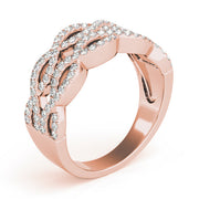 Two Row Infinity Half Eternity Ring in Gold & Platinum