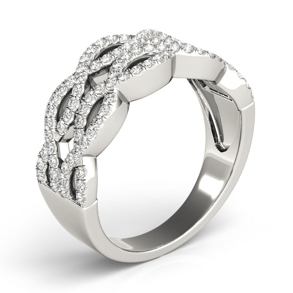 Two Row Infinity Half Eternity Ring in Gold & Platinum