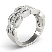 Two Row Infinity Half Eternity Ring in Gold & Platinum